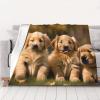 Golden Retriever Flannel Blanket for Dogs, Puppies & Pets, Soft Plush Microfiber, 101.6 x 76.2 cm view 1