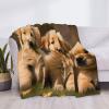Golden Retriever Flannel Blanket for Dogs, Puppies & Pets, Soft Plush Microfiber, 101.6 x 76.2 cm view 4