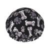WURTON Soft Reusable Shower Cap for Women with Paw Prints view 1