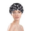 WURTON Soft Reusable Shower Cap for Women with Paw Prints view 3