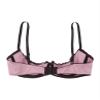 Hedmy Women's Push-Up Lift Bra with Bow and Lace, Open-Bust Underwire Lingerie, Pink, XL view 4