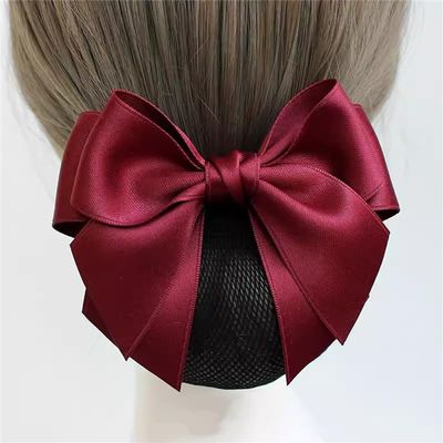 Women's Bow Hairnet Headpiece, Red, One Size