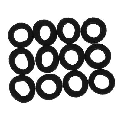 12 Thick Black Hair Ties Made of Elastic Rope for Women