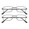 OKH 2-Pack Men's Reading Glasses, Metal Frames, Blue-Light Blocking, Black, +3.5 view 1