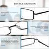 OKH 2-Pack Men's Reading Glasses, Metal Frames, Blue-Light Blocking, Black, +3.5 view 4