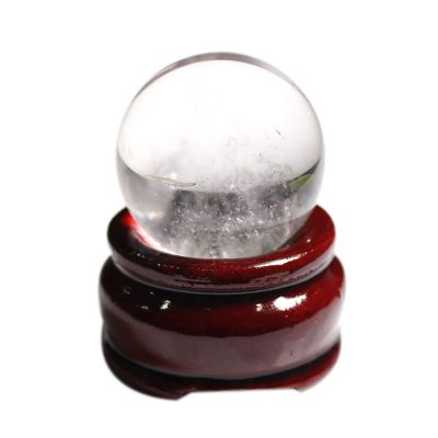 JALYKA Natural Rough Clear Crystal Ball, 35 mm, with Stand, Quartz Crystal Sphere for Witchcraft, Feng Shui, Fortune Telling, Home Decor, 5 Pieces