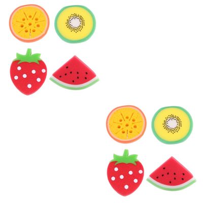 Housoutil 8-Piece Fruit-Shaped Bath Sponges for Kids