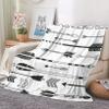 EHOMERY Baby Blanket, Soft Fleece “Son of Mom” Arrow Design, Black and White, 240 × 180 cm view 1