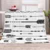 EHOMERY Baby Blanket, Soft Fleece “Son of Mom” Arrow Design, Black and White, 240 × 180 cm view 4