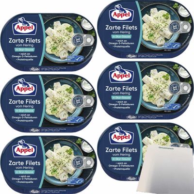 Appel Tender Herring Fillets in Skyr Sauce, 6-Pack (6 x 190 g Cans) + usy Block