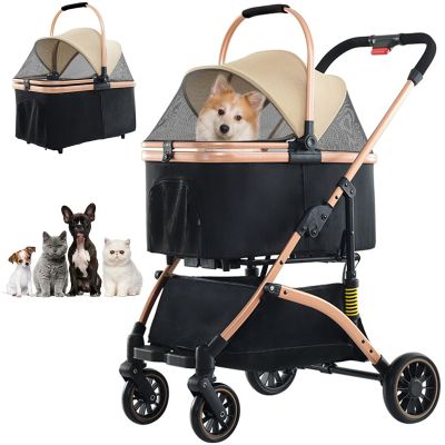 RUYICZB 3-in-1 Dog Stroller for Small Pets up to 33 lb, Foldable