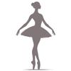GRAZDesign Ballerina Wall Decal, Dancer Silhouette for Girls' Rooms, 86 x 50 cm, Silver Gray view 2