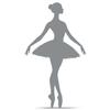 GRAZDesign Ballerina Wall Decal Silhouette for Girls’ Rooms, 52 x 30 cm, Medium Gray view 2