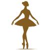 GRAZDesign Ballerina Dancer Silhouette Wall Decal for Girls’ Rooms, Large - 69 x 40 cm / Gold view 2
