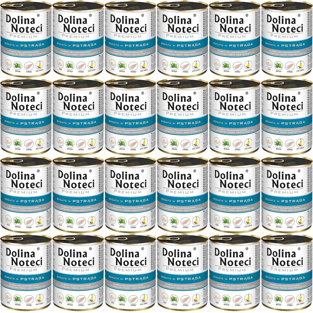 Dolina Noteci Premium Gluten-Free Wet Dog Food with Trout, 24 x 400 g Cans