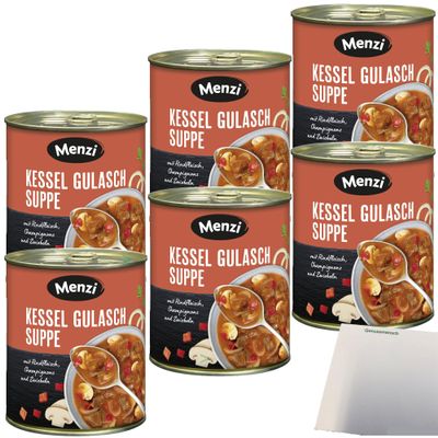 Menzi Kettle Goulash Soup with Beef, 6-Pack (6 x 800 ml Cans) + usy Block