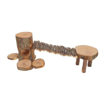 Wooden Applewood Hamster Platform Toy with Ladder