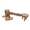 Wooden Applewood Hamster Platform Toy with Ladder view 1