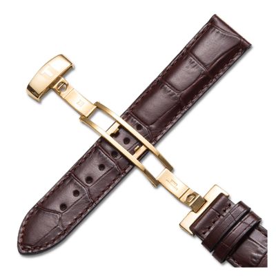 ZERAPH 19mm 20mm 21mm 22mm Genuine Leather Watch Band Compatible with Tissot T035 Lilock T063 T41, Curved End, Handmade, Butterfly Clasp