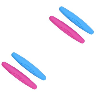 Mobestech 4-Piece Portable Toothbrush Travel Cases, Blue, Pink, and Red