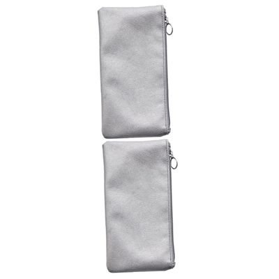 Housoutil 2-Pack Zipper Cosmetic Bags, PU Leather Makeup Pouches with Multiple Compartments