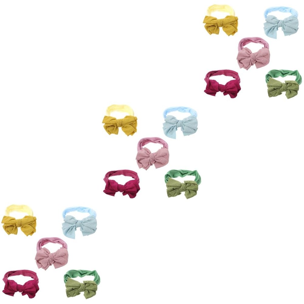 SAFIGLE 15-Piece Elastic Nylon Headbands with Bows, Soft and Comfortable for Newborns