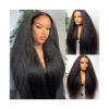 Kinky Straight Human Hair Lace Front Wig for Black Women, 13 x 4 Transparent Lace, Brazilian Remy Hair view 1