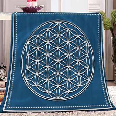 Soft Fleece Blanket 130 x 150 cm, Blue Pattern