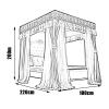 Double-Layer Mosquito Net Canopy with 4 Poles, Decorative Bed Curtain for Girls’ Bedrooms, Style 2, 180 x 220 x 200 cm view 2