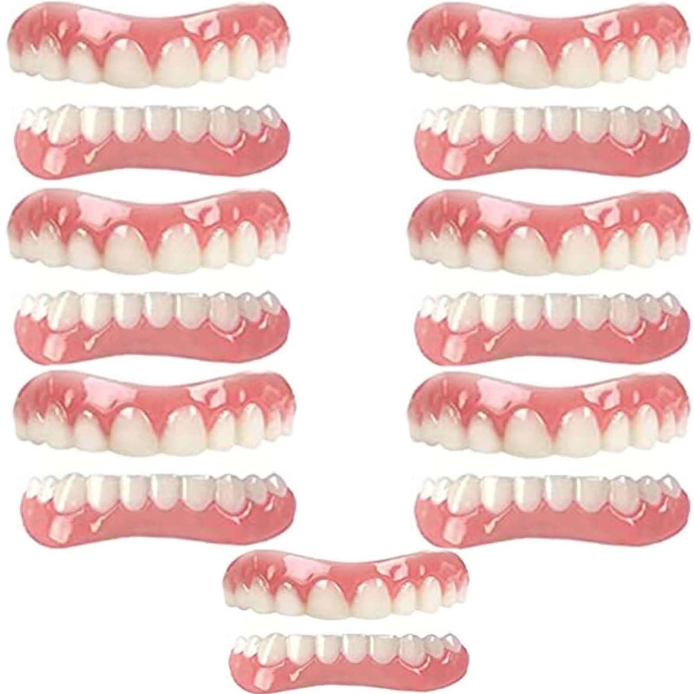 False Teeth Veneers, Instant Cosmetic Temporary Dental Covers, 7-Piece Set