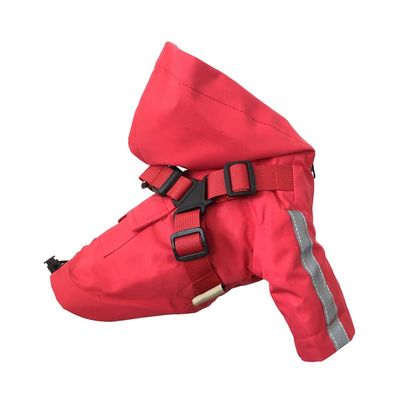Waterproof Raincoat for Small Dogs with Hood, Red