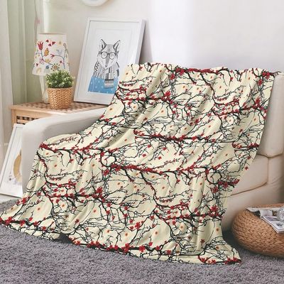EHOMERY Soft Blanket for Children, Plum Bush, Apricot, 130 x 100 cm