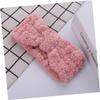 Housoutil 3-Piece Bow Headband Set, Coral Fleece Hairbands for Face Washing and Showering view 4