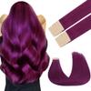 GOO GOO Colored Tape-In Human Hair Extensions, 50 cm, 30 g, 10 pcs., #Violet view 1