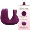 GOO GOO Colored Tape-In Human Hair Extensions, 50 cm, 30 g, 10 pcs., #Violet view 2