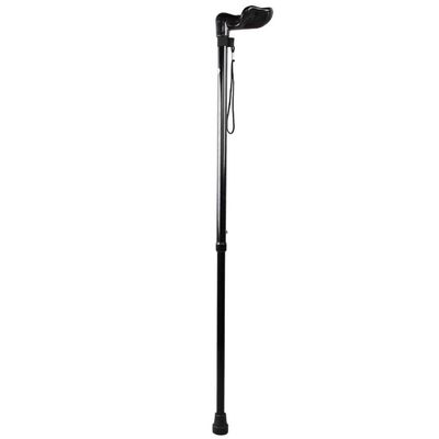 Single Walking Crutch, 10-Level Height Adjustable, Non-Slip, Lightweight Telescopic, Black, 90 cm