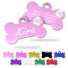 Ibera Gifts - Engraved Dog Tag in Bone Shape for Small to Medium Dogs and Cats (Pink, Crown) view 1