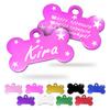 Ibera Gifts - Personalized Dog Tag in Bone Shape for Small to Medium Dogs and Cats (Pink, Stars) view 1