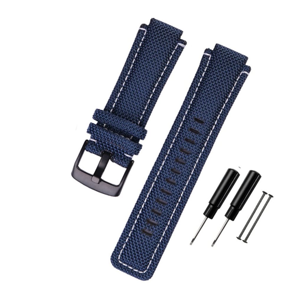 BONOOL 24 * 16mm Watch Band for Timex T2N720 T2N721 TW2T76500 6300 6400 Series Nylon + Leather Replacement Strap for Men and Women