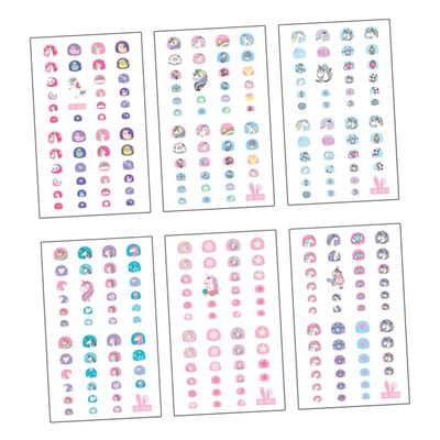 Housoutil Self-Adhesive Nail Stickers for Kids, 10 Sheets, Unicorn Design