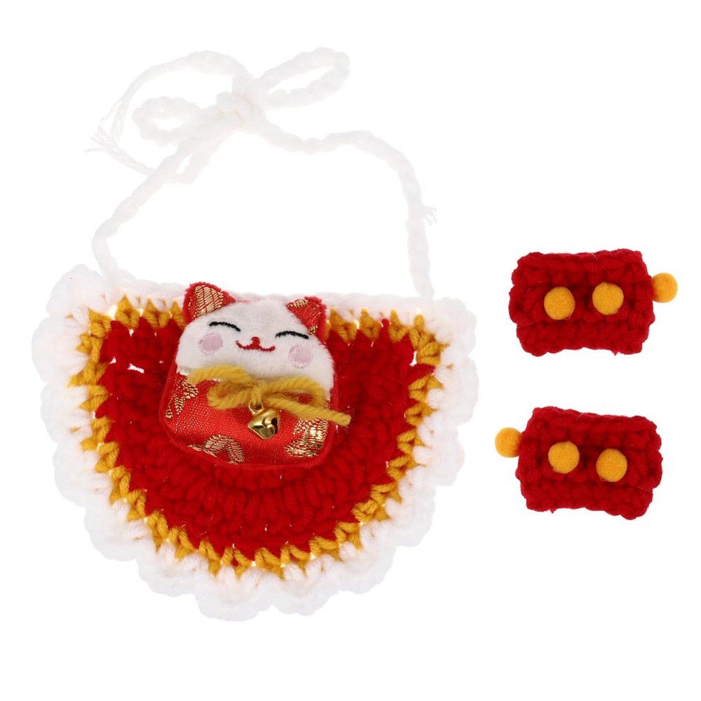 Angoily Pet Costume Set with New Year Scarf and Gloves