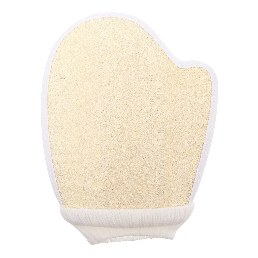 Housoutil Natural Loofah Exfoliating Gloves, Double-Sided Body Scrubbers for Shower and Bath
