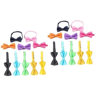 Beavorty 20-Piece Adjustable Dog Collars with Colorful Bow Ties for Weddings, Parties, and Holidays