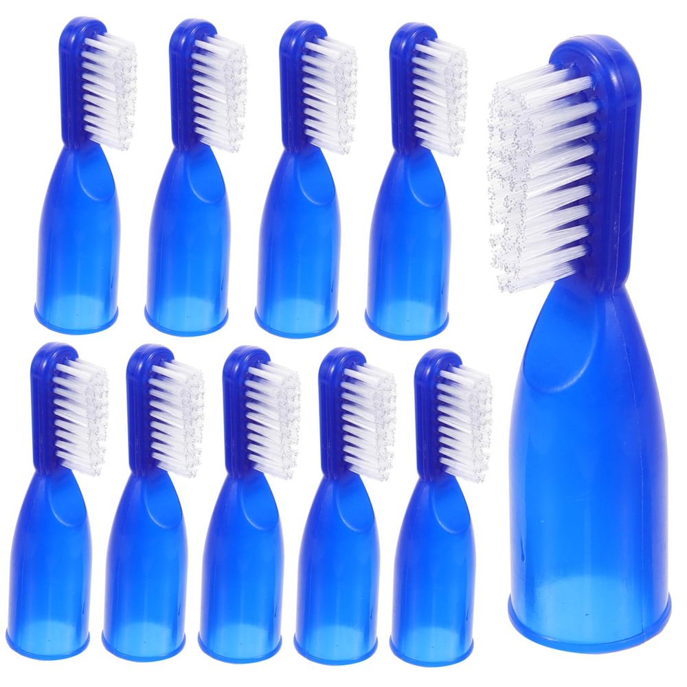 Disposable Toothbrushes, 10-Pack, Small Plastic Finger Toothbrushes