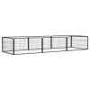 BAZZI Dog Cage, 8 Panels, Black, 100 x 50 cm, Powder-Coated Steel view 1