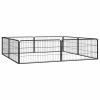 BAZZI Dog Cage, 8 Panels, Black, 100 x 50 cm, Powder-Coated Steel view 3