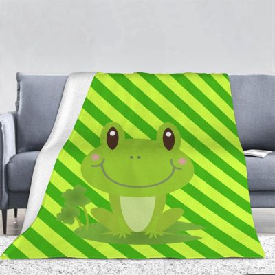 3D Green Frog Flannel Fleece Blanket, 130 x 150 cm