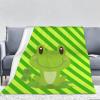3D Green Frog Flannel Fleece Blanket, 130 x 150 cm view 1