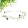 DOITOOL 3-Piece Wedding Headbands with Artificial Flowers and Pearls view 3