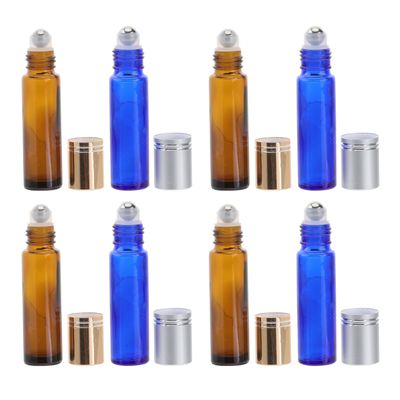 DOITOOL 8-Pack 10 mL Roll-On Glass Bottles with Stainless Steel Roller Balls